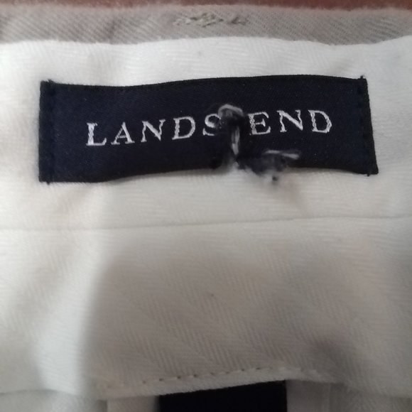 mens Lands' End tan wool dress pants, approx 32x28" - Picture 4 of 6